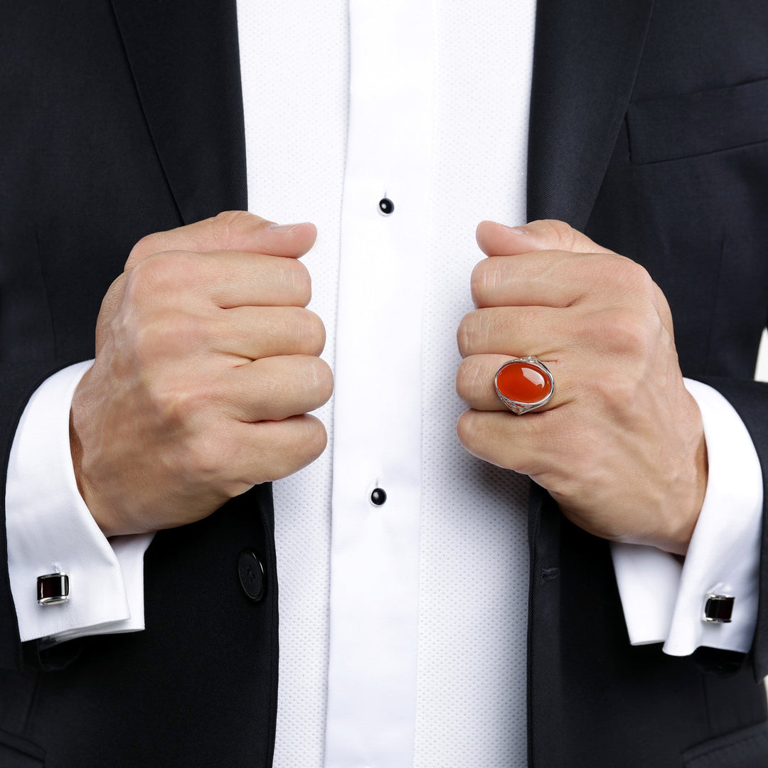 Cliff Oval Carnelian Ring