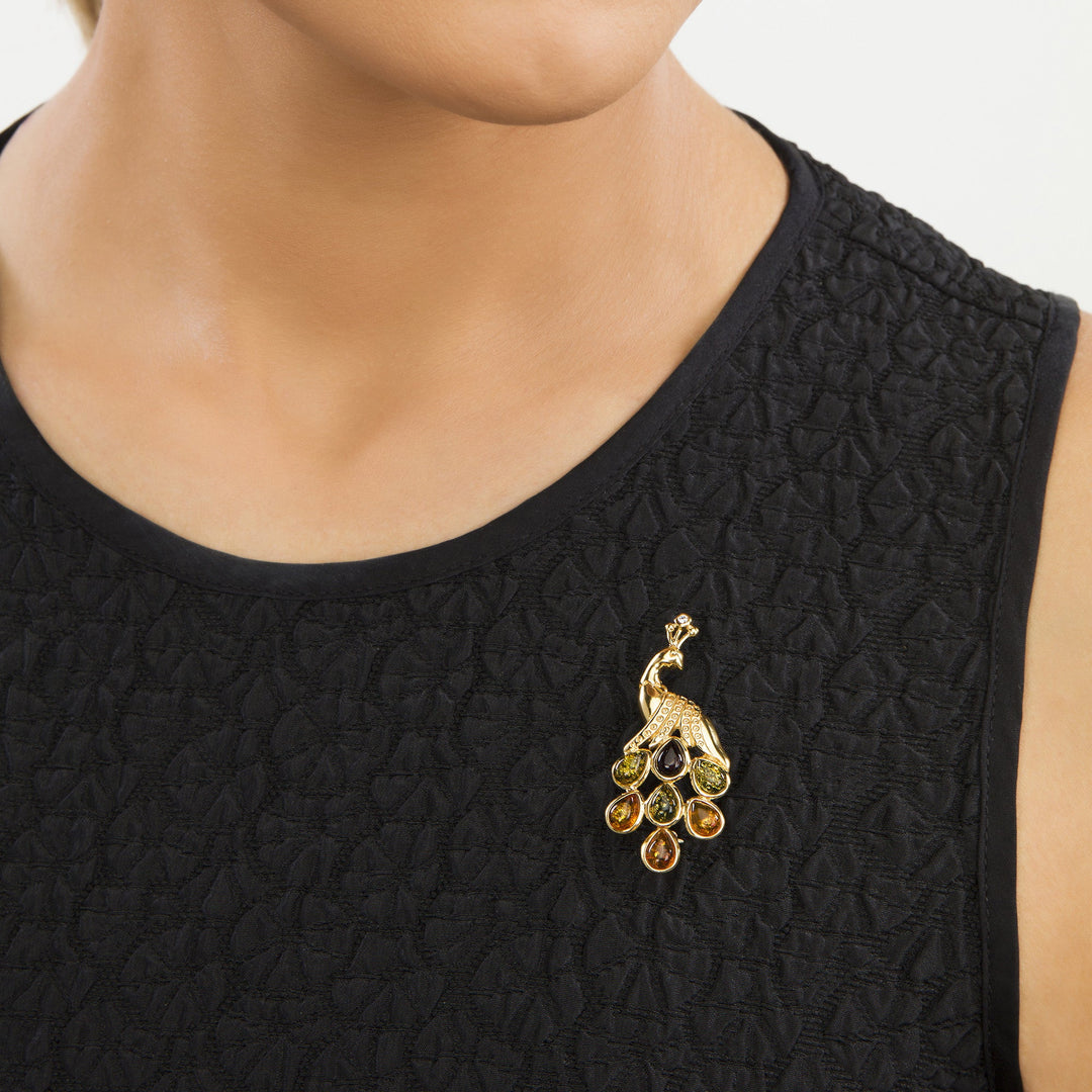 Peacock Harlequin Brooch