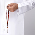 Load image into Gallery viewer, Caribbean Cherry Amber 33 Beads Rosary Diamond Cut 2