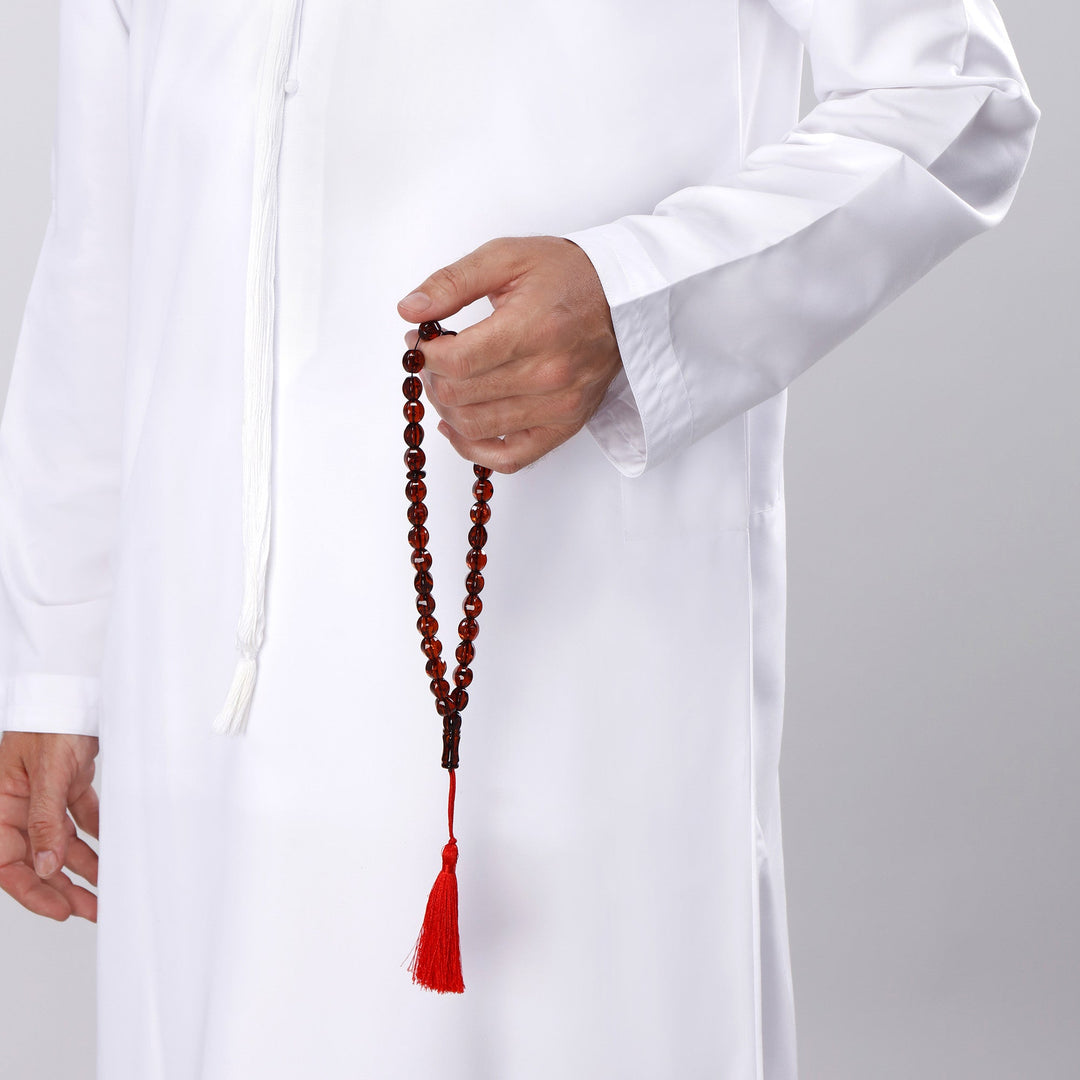 Caribbean Cherry Amber 33 Beads Rosary Diamond Cut 4