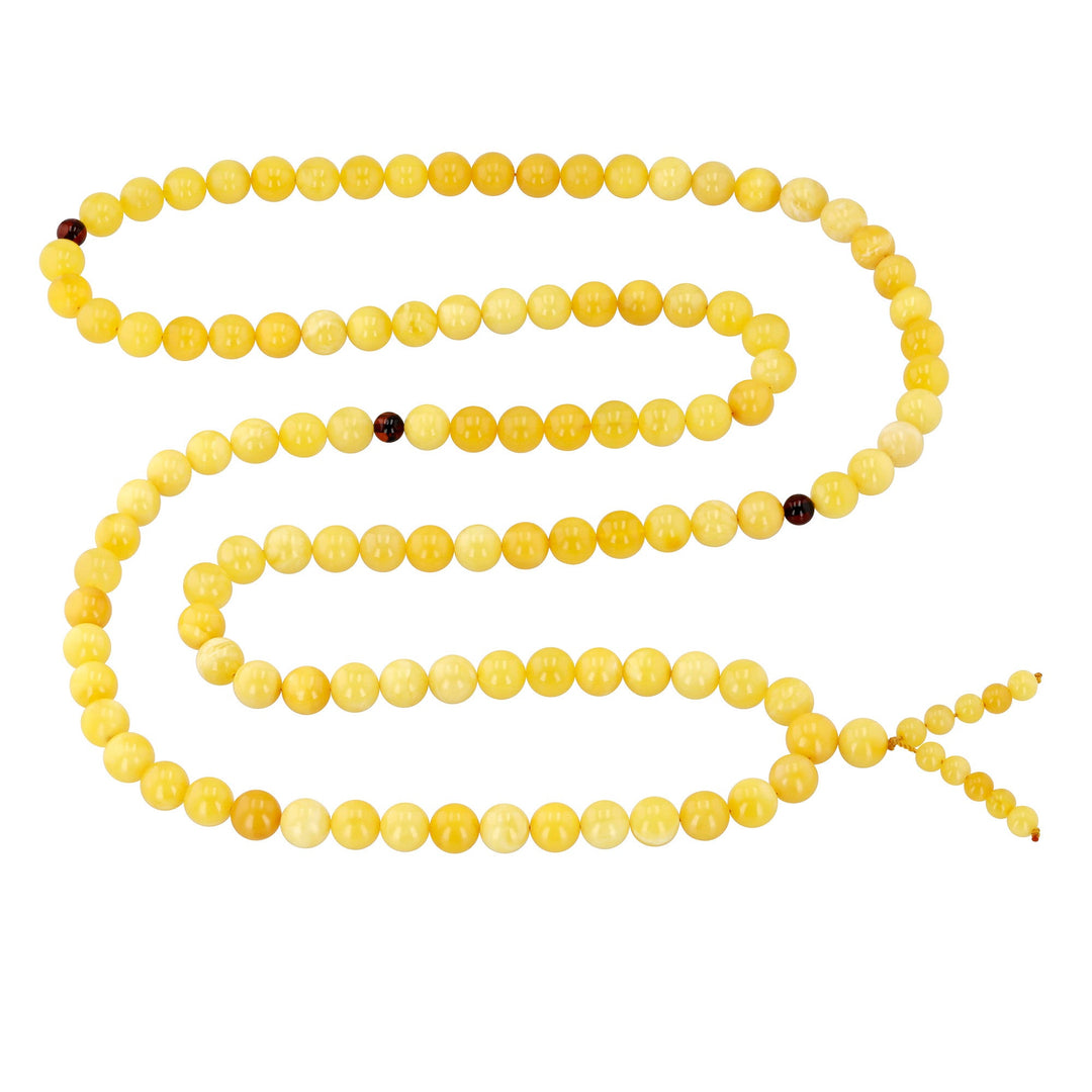 Mala Antique White Amber
