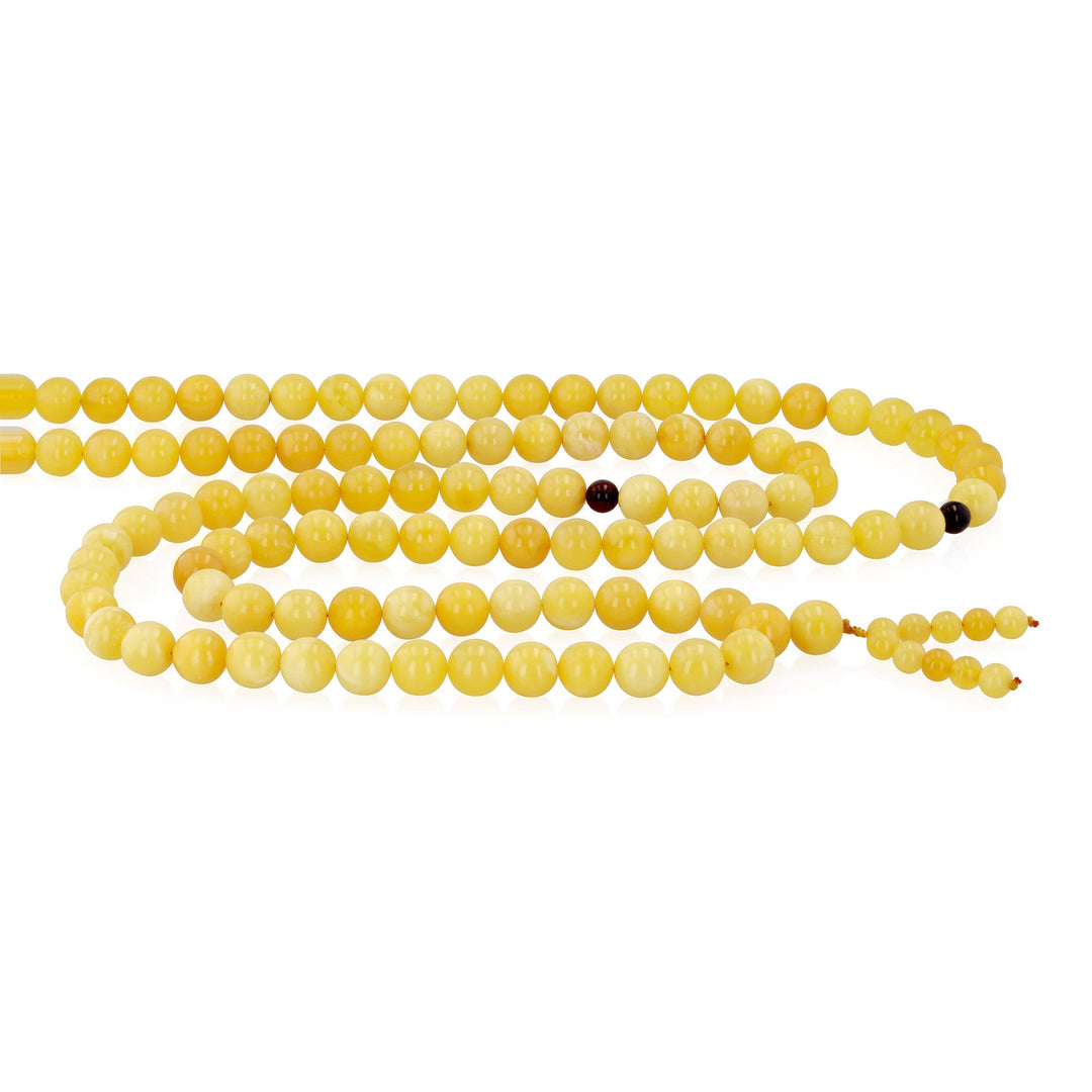 Mala Antique White Amber