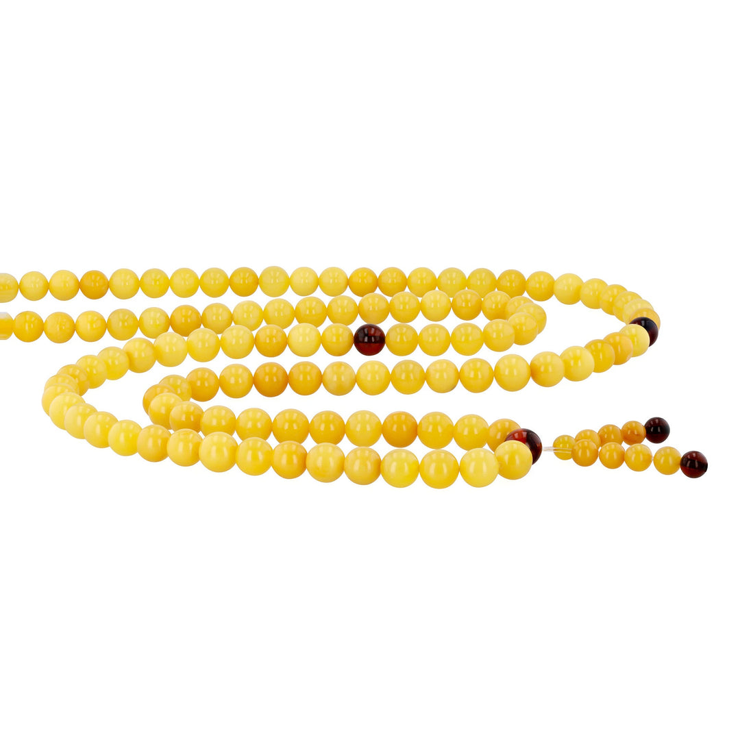 Mala Antique White & Cherry Amber Mix
