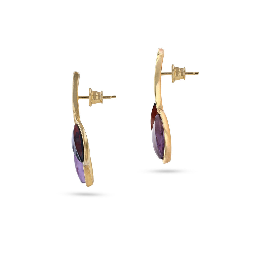 Morning Dew Purple & Cherry Earrings