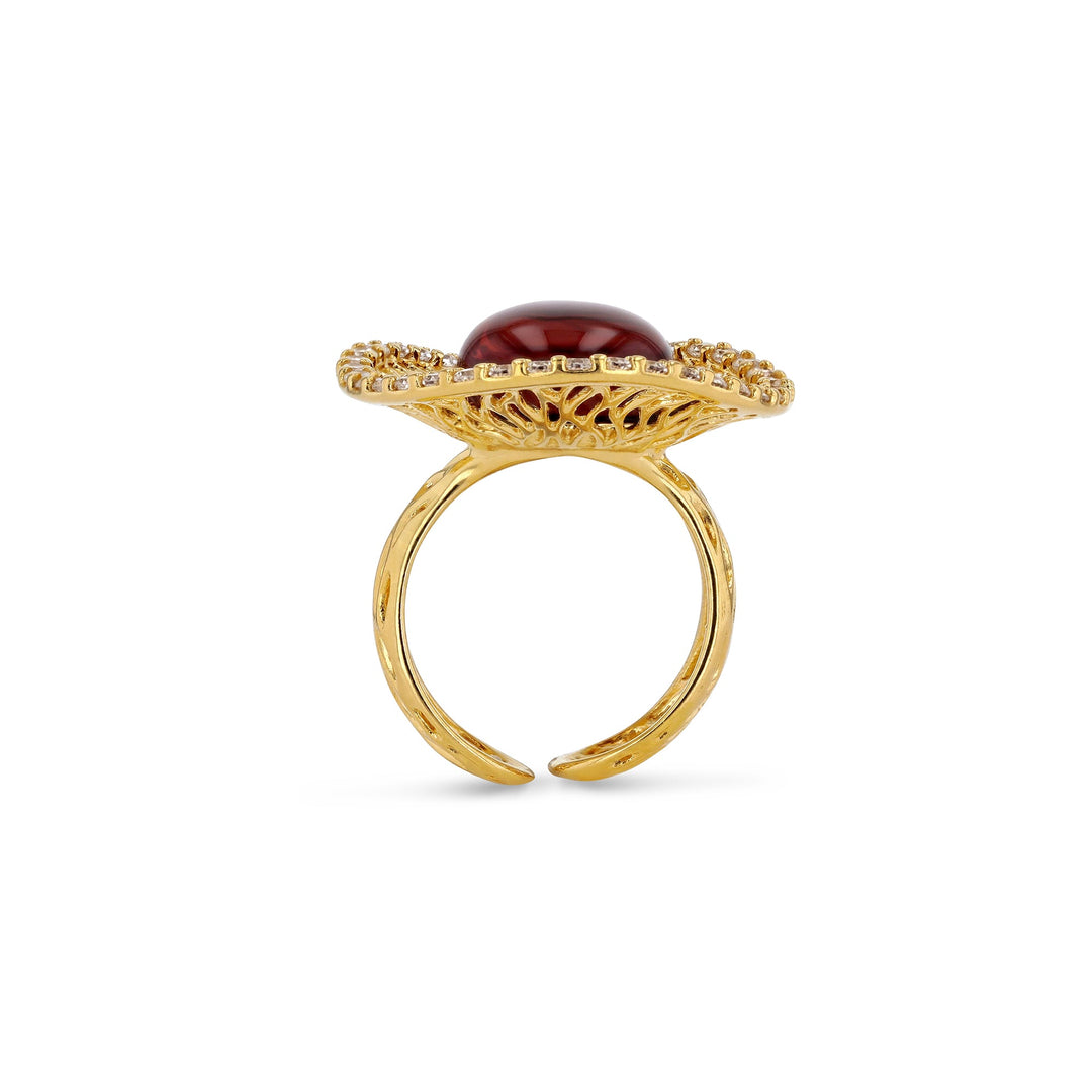 Goddess of Zircons Cherry Ring