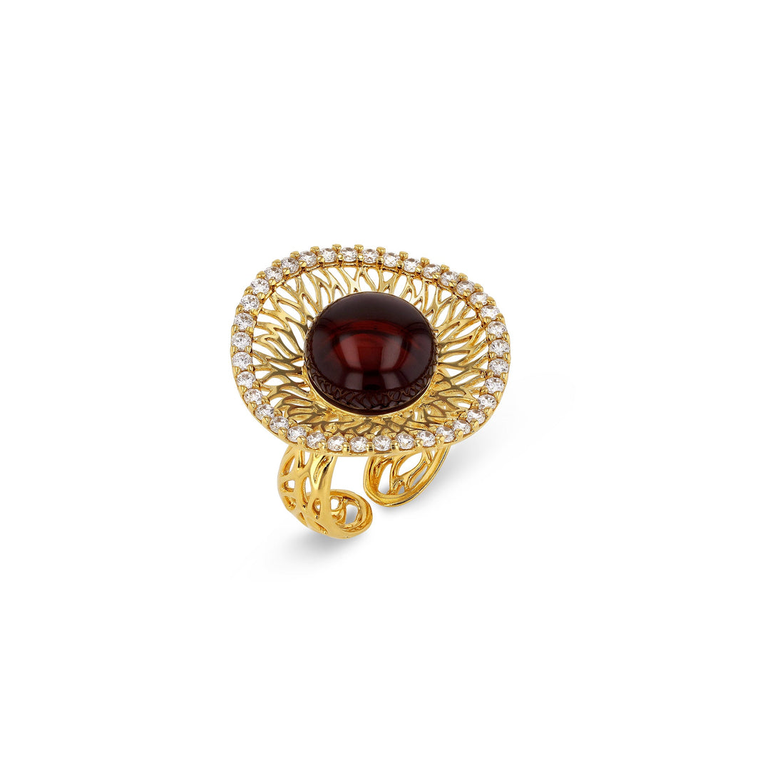 Goddess of Zircons Cherry Ring