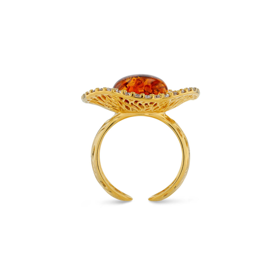 Goddess of Zircons Honey Ring