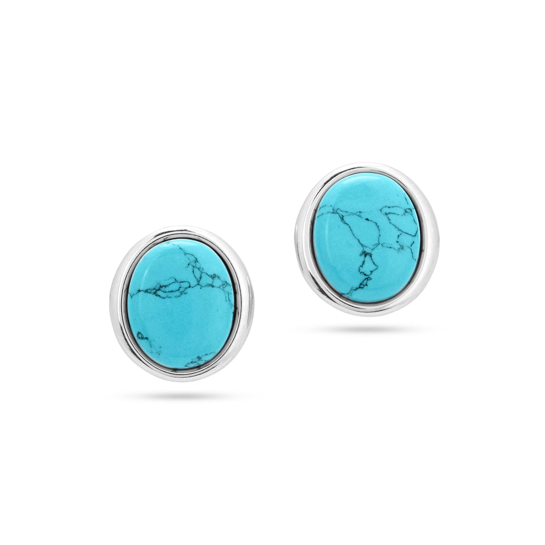 Kolczyki owalne Amulet Turquoise