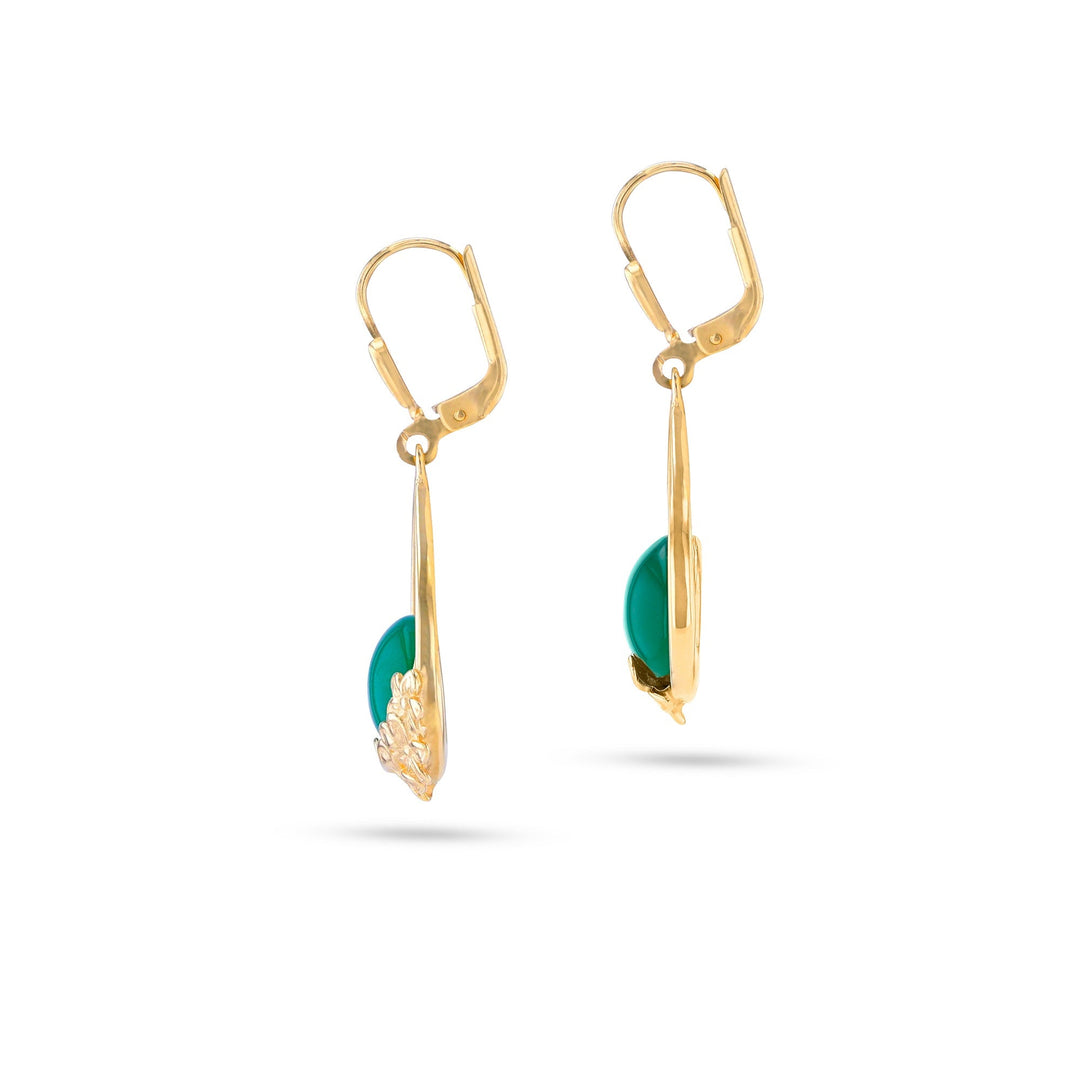 Flower Garland Deep Green Earrings