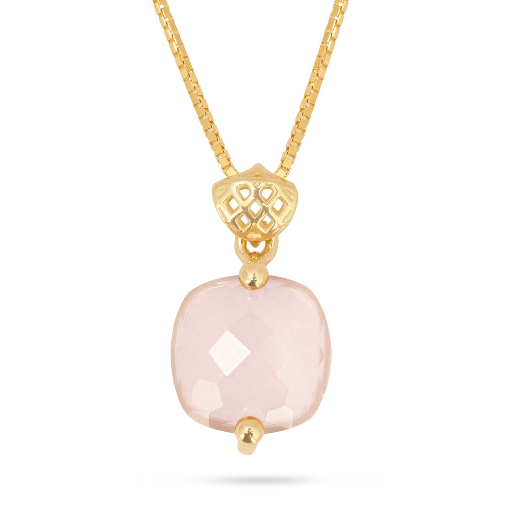 Wisiorek Frozen Lake Square Cut Pink