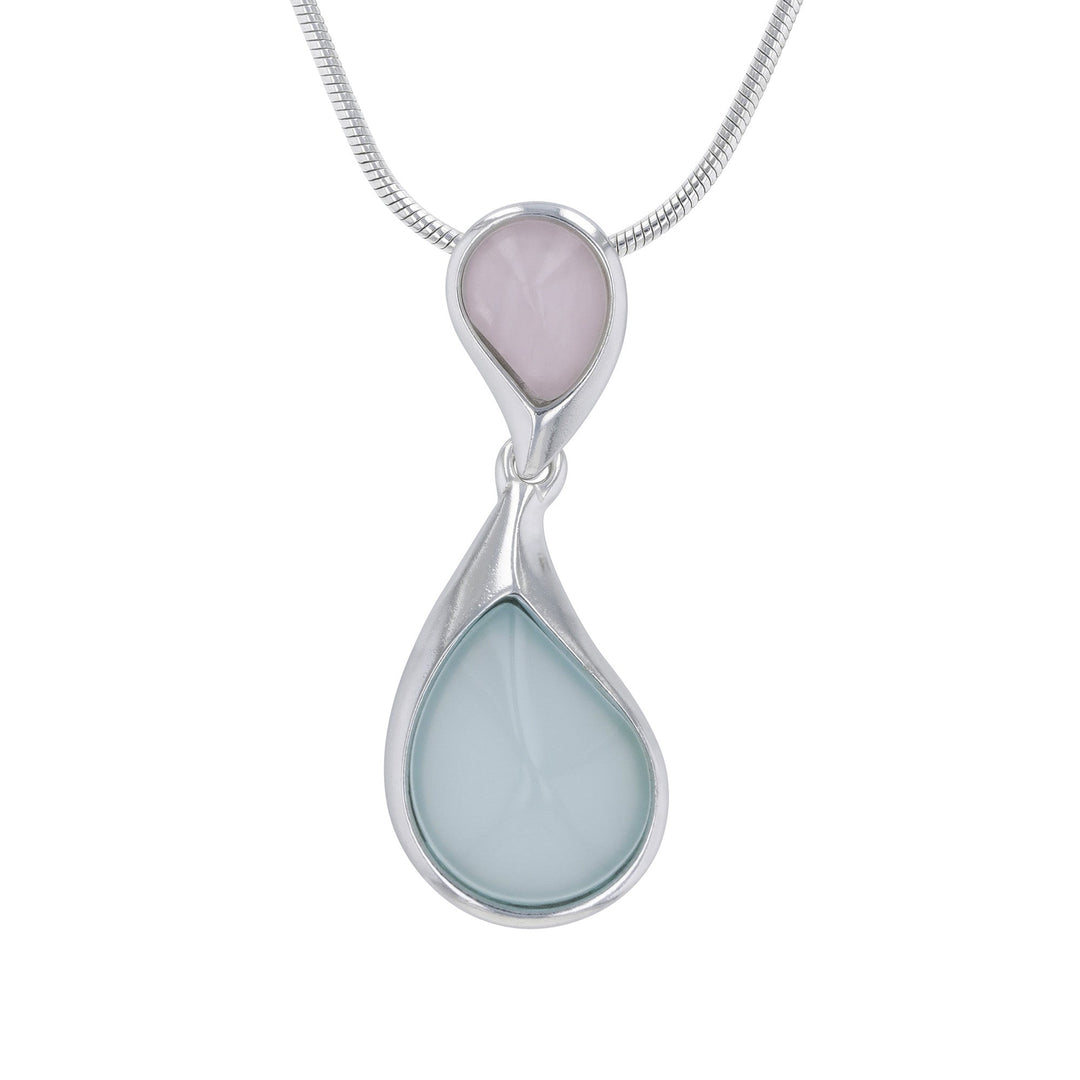 Morning Dew Pink & Aqua Pendant
