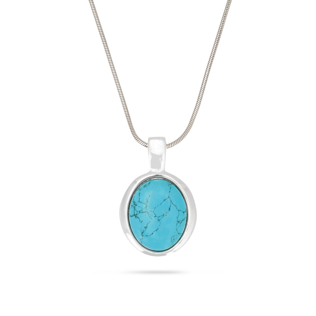 Wisiorek owalny amulet turkusowy