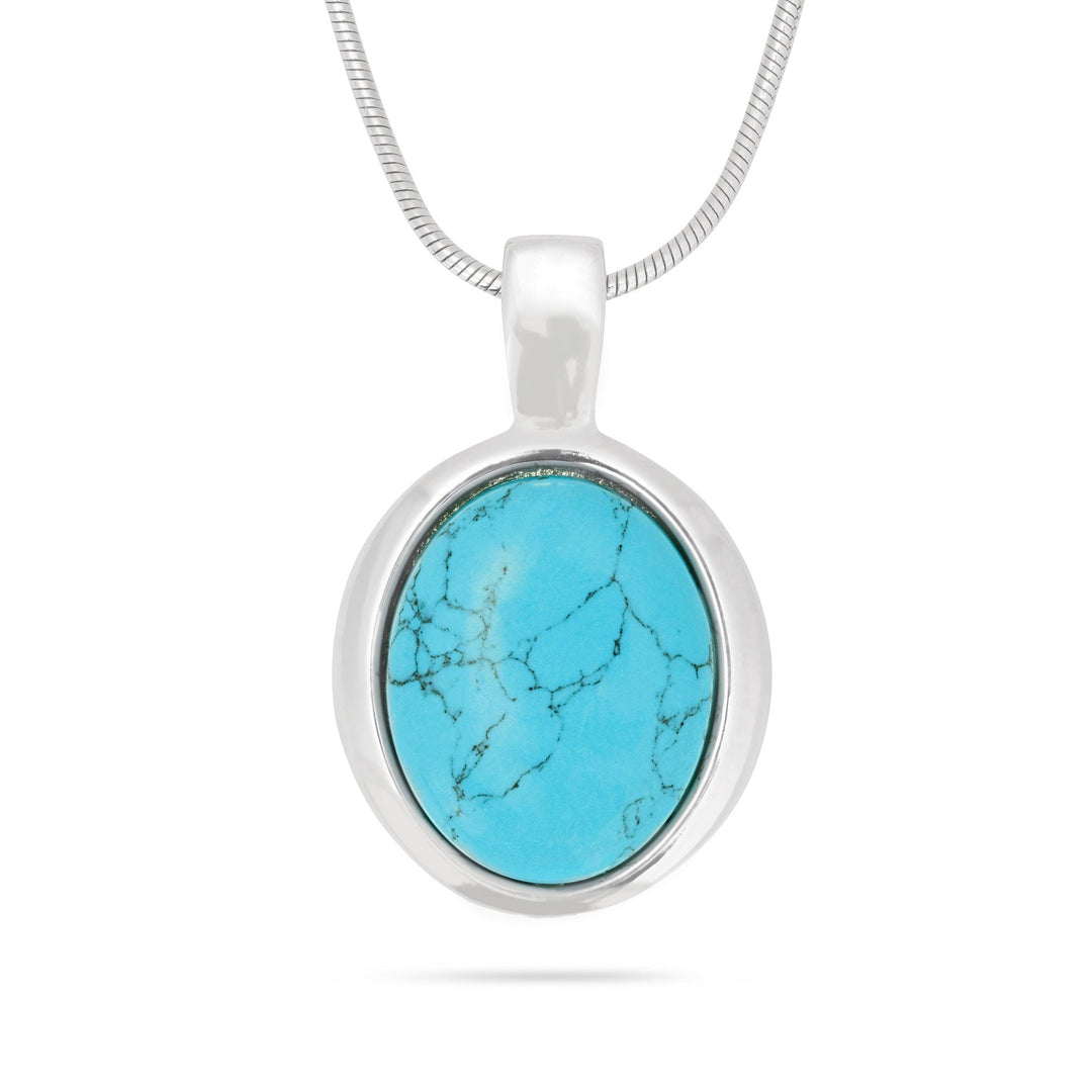 Wisiorek owalny amulet turkusowy