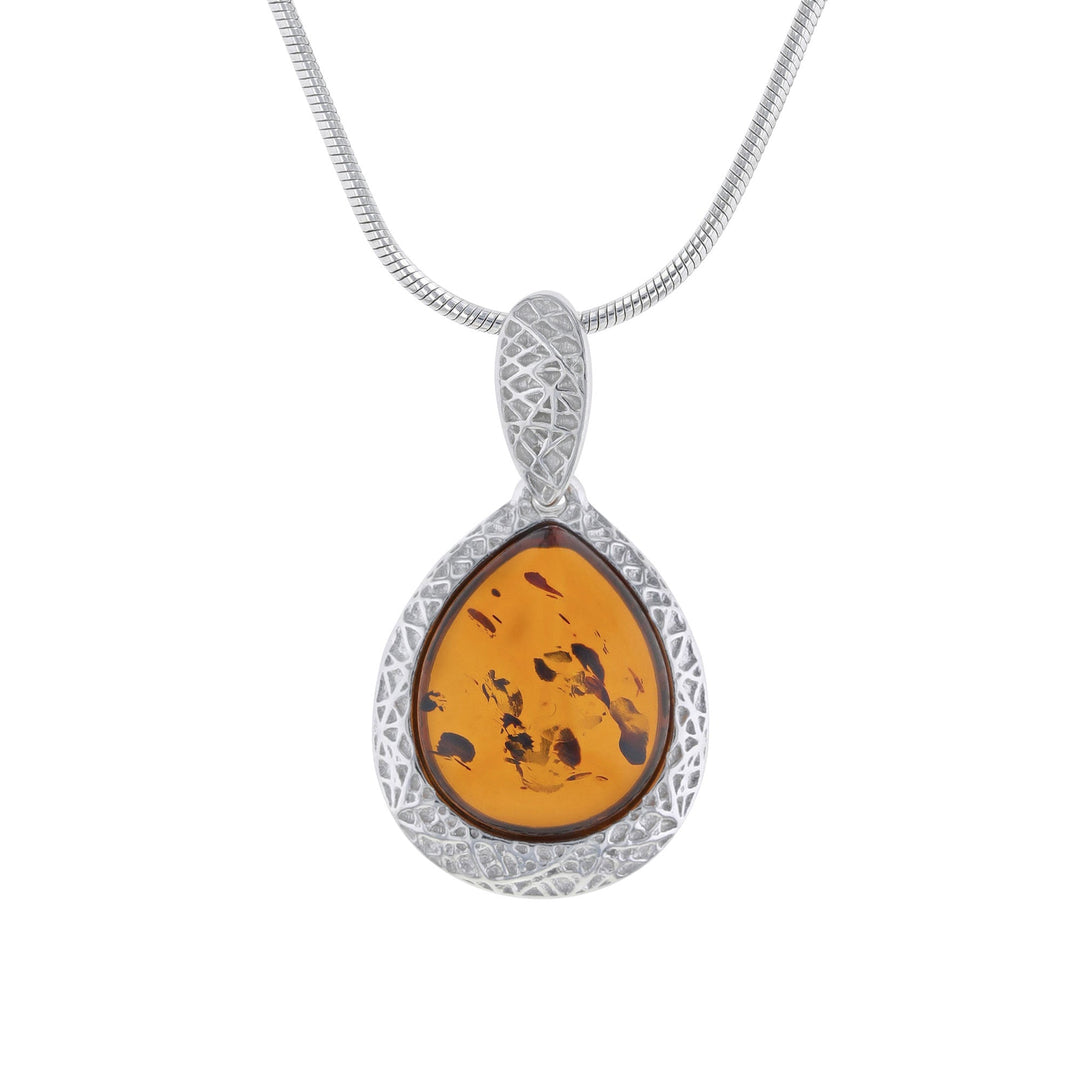 Silver Web Honey Pendant