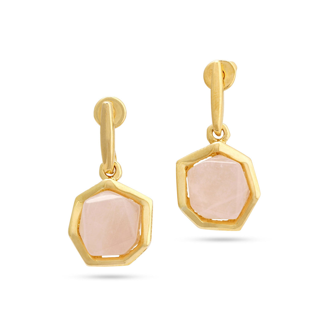 Raw Cut Hazy Pink Earrings