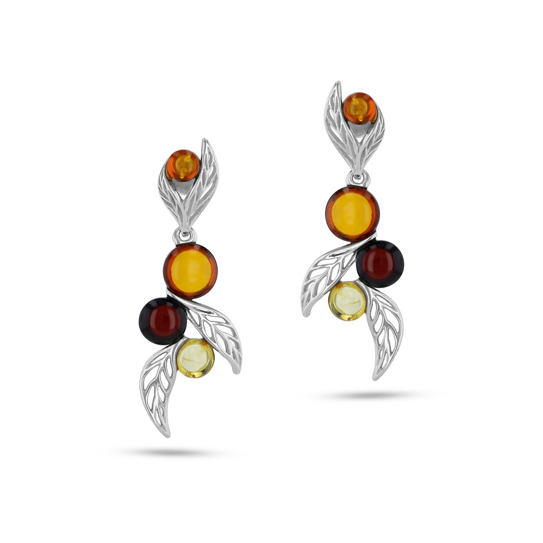 Silver Leaf Branch Earrings
