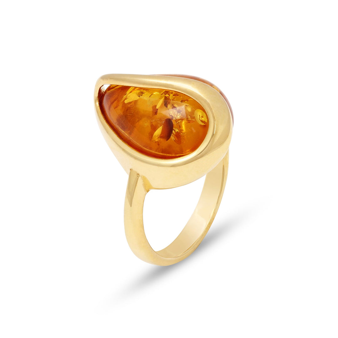 Amber Droplets Ring