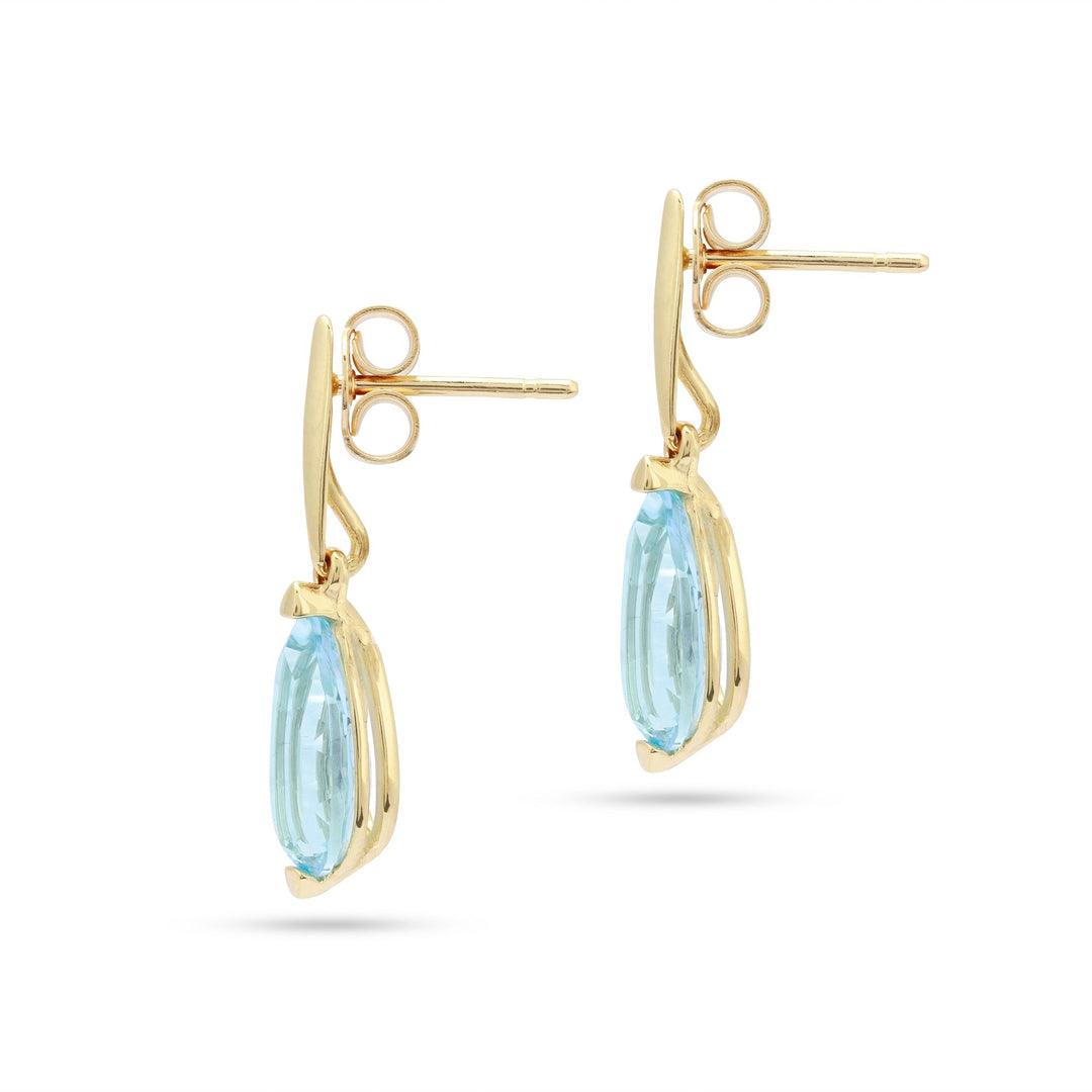 Glacier Drop Cut Blue Earrings