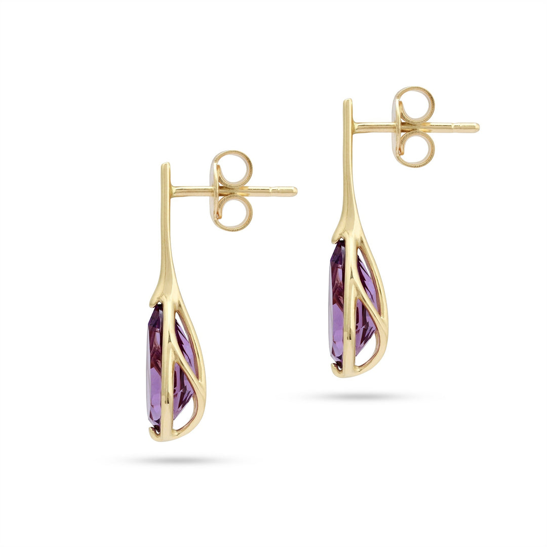 Purple Ice Drop Cut Earrings