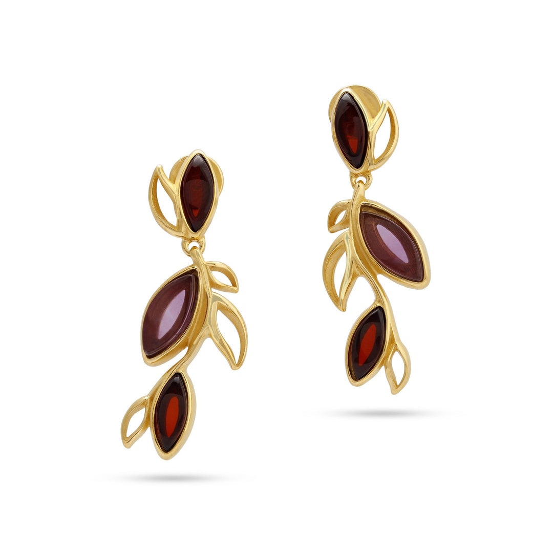 Leaf Circle Purple Earrings