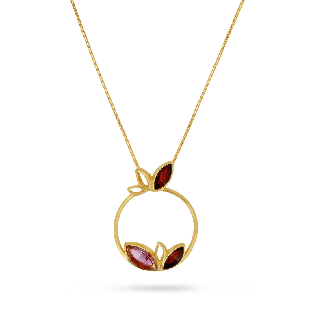 Leaf Circle Purple Pendant