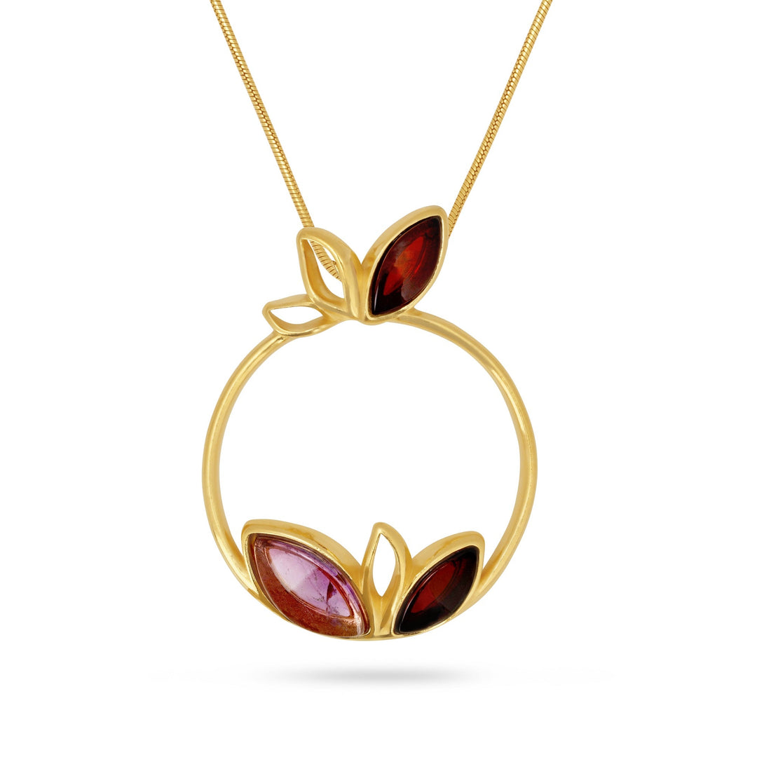 Leaf Circle Purple Pendant