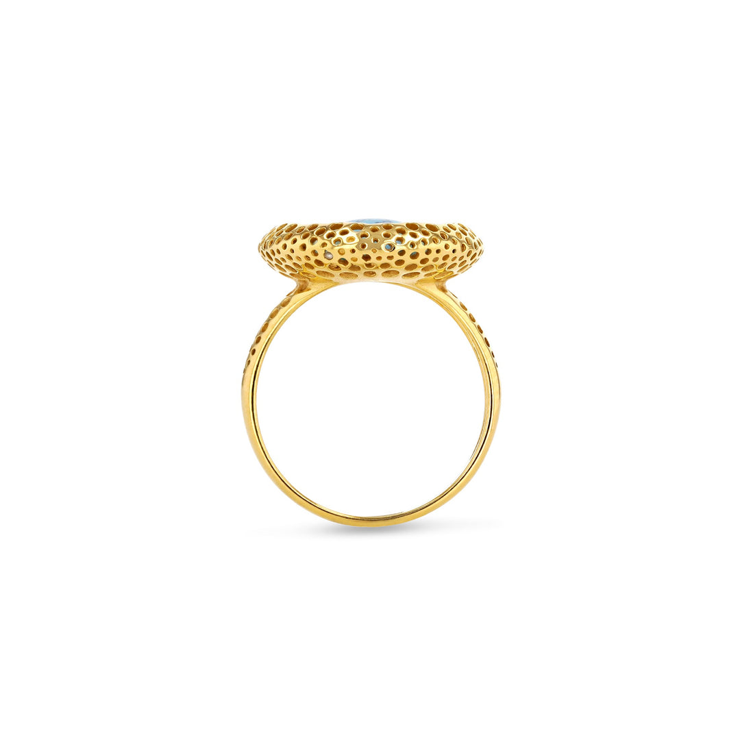 Golden Web Turquoise Ring