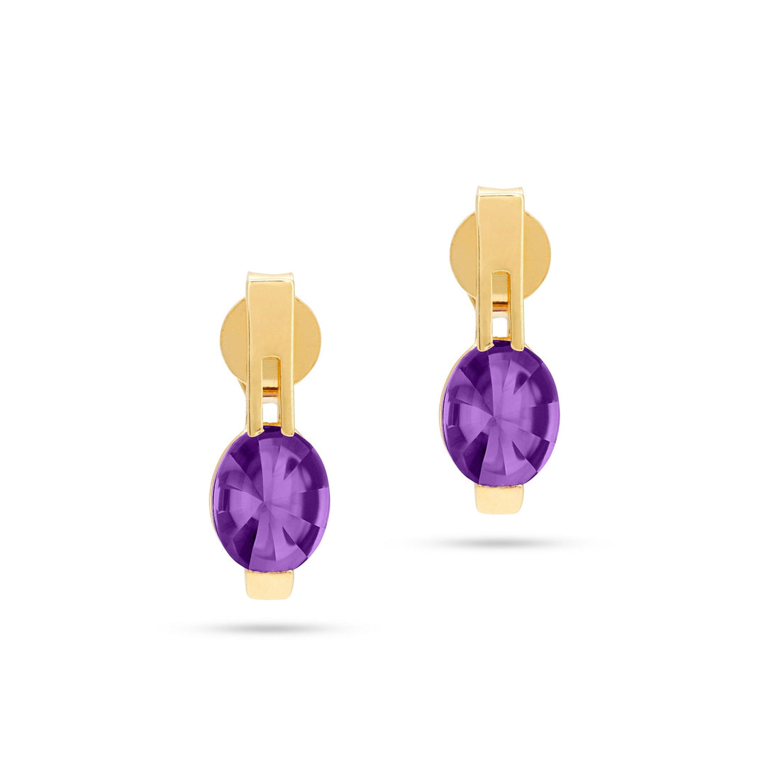 Purple Ice Round Cut Earrings