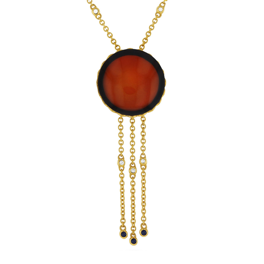 Starburst Amulette Cherry Amber Necklace