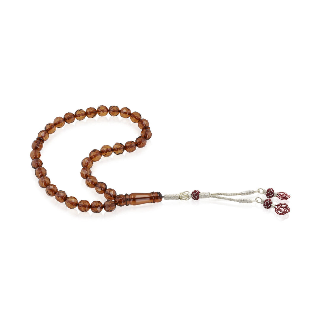 Baltic Honey Amber 33 Beads Rosary Round Cut Faceted 1