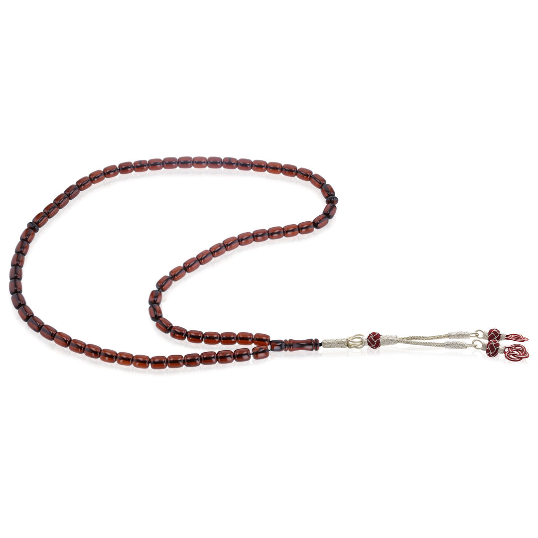 Caribbean Cherry Amber 66 Beads Rosary Barrel Cut 1