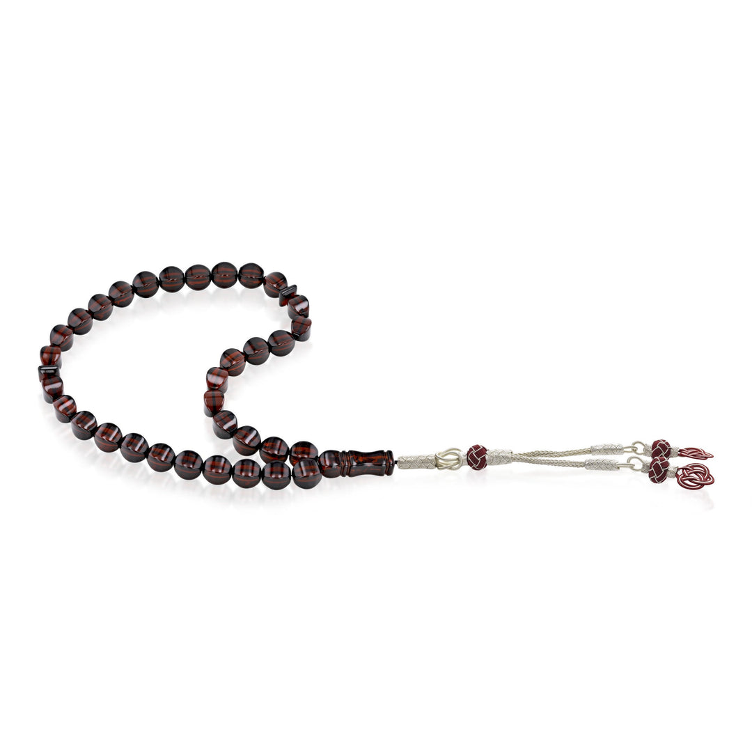 Caribbean Cherry Amber 33 Beads Rosary Diamond Cut 3