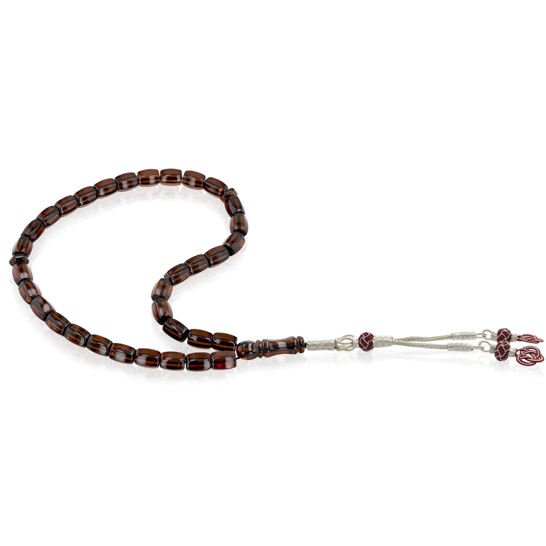 Caribbean Cherry Amber 33 Beads Rosary Diamond Cut 2