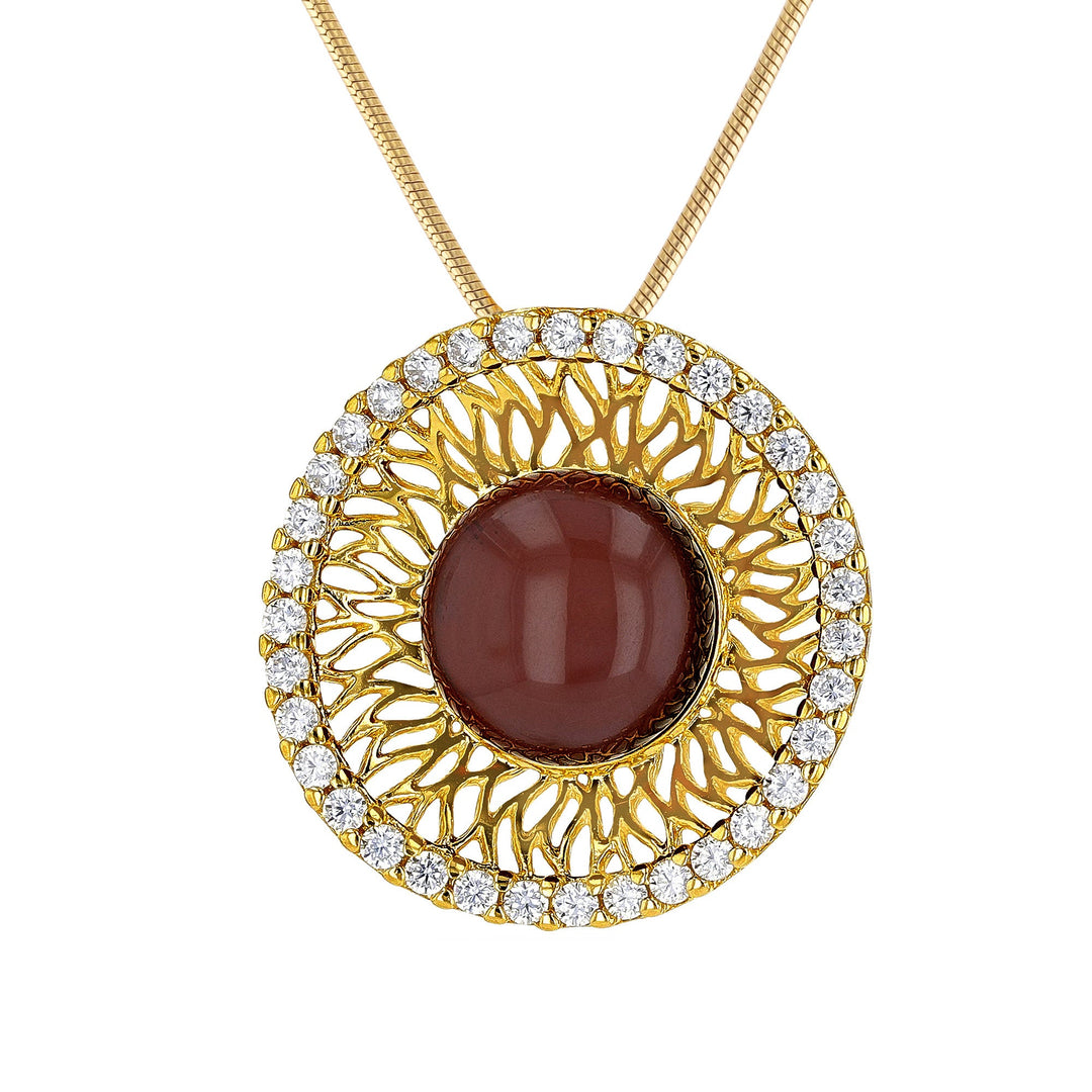 Goddess of Zircons Cherry Pendant