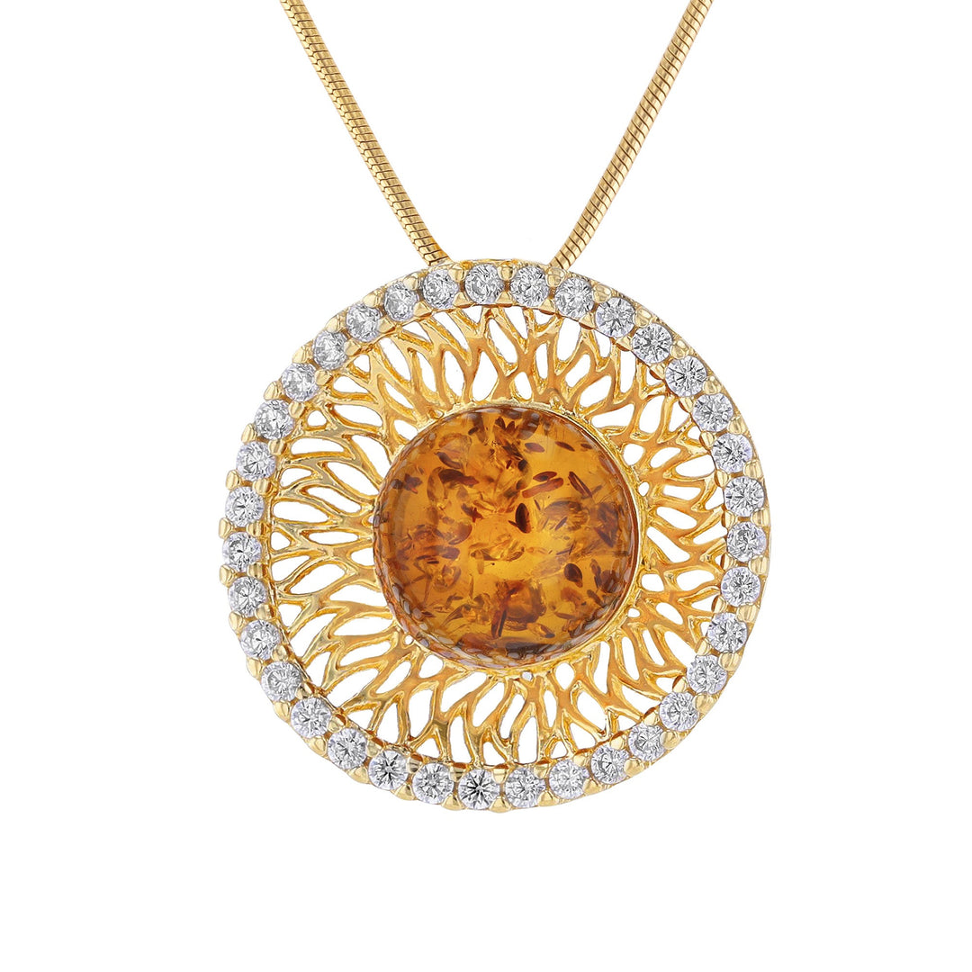 Goddess of Zircons Honey Pendant