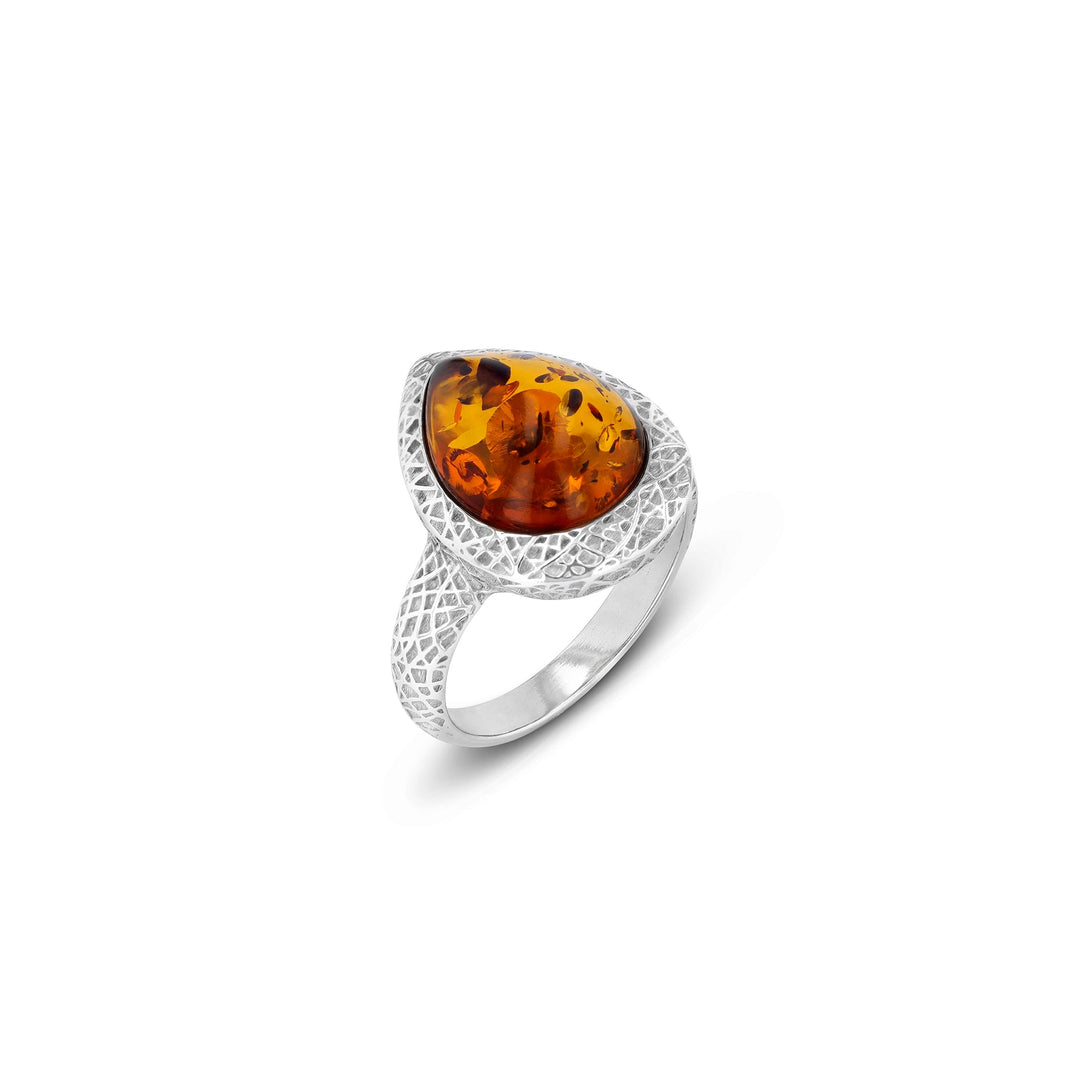Silver Web Honey Ring