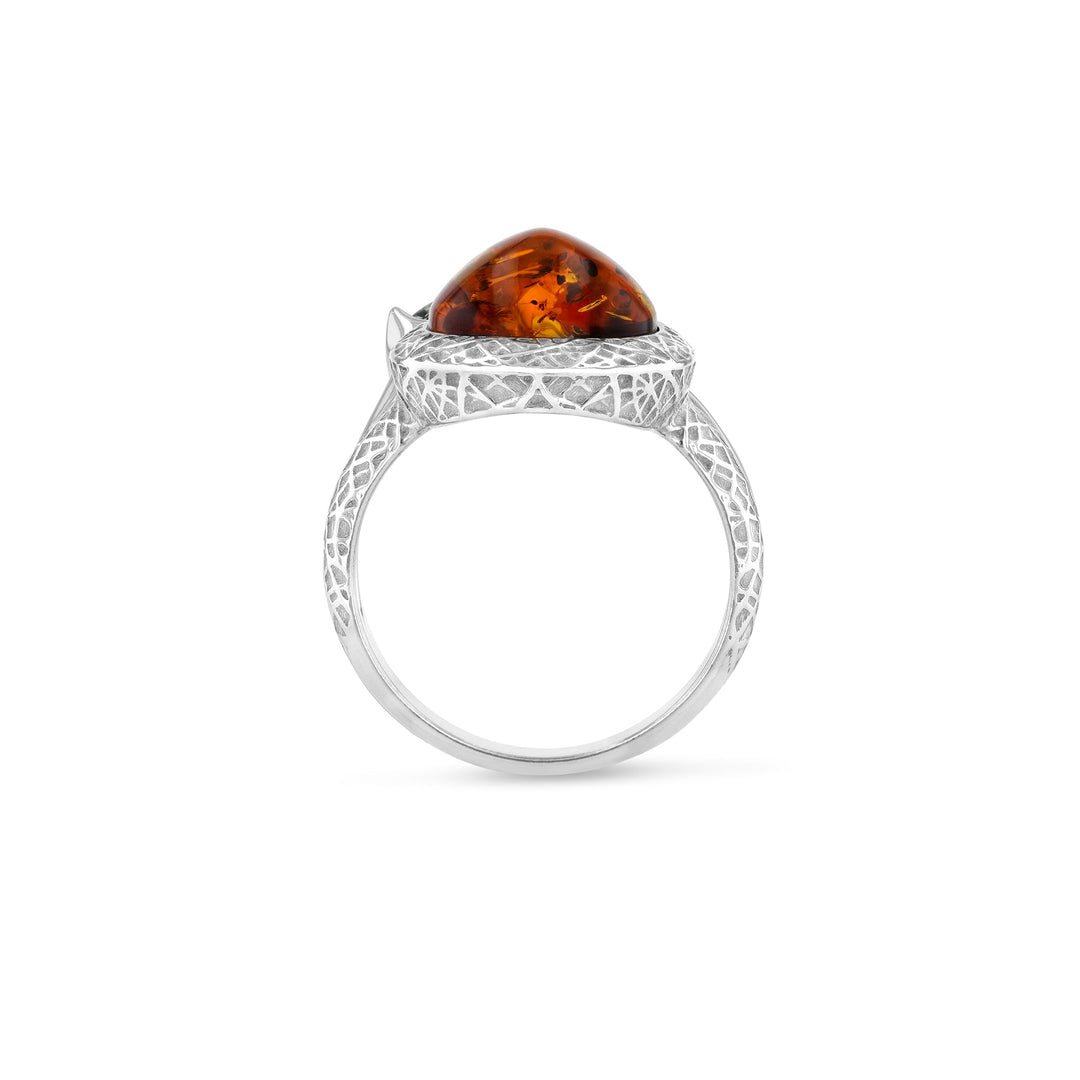 Silver Web Honey Ring