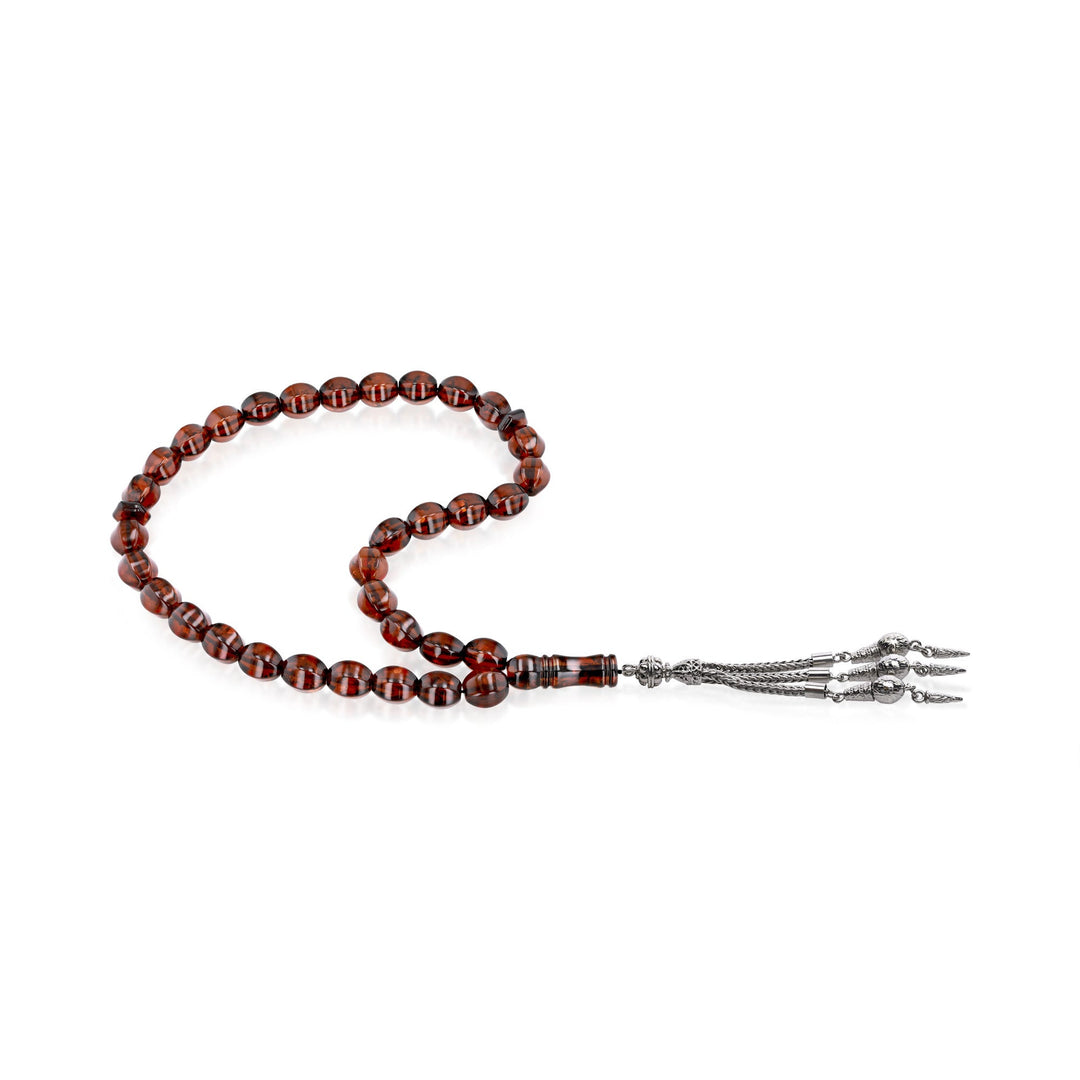 Caribbean Cherry Amber 33 Beads Rosary Diamond Cut 4