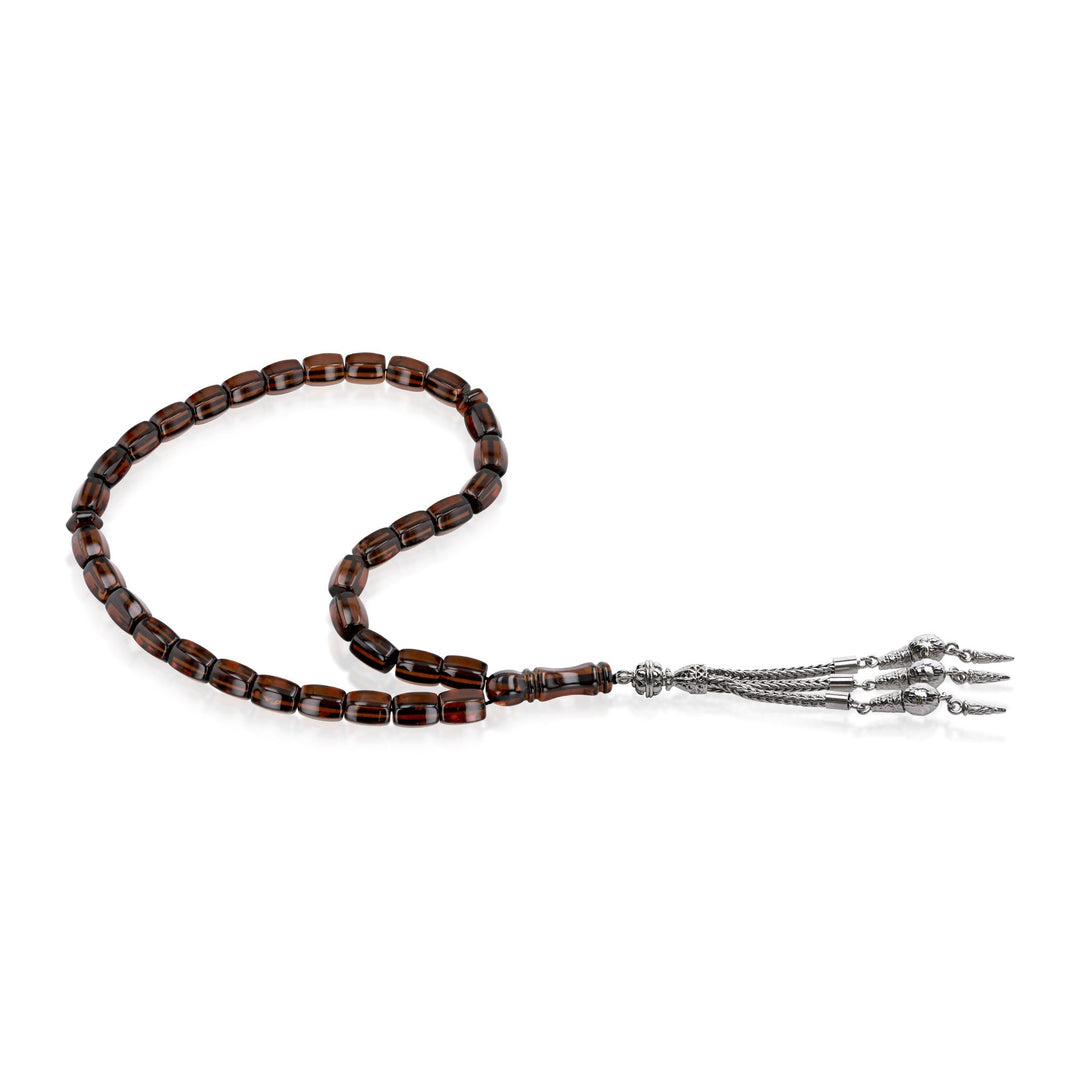 Caribbean Cherry Amber 33 Beads Rosary Diamond Cut 2