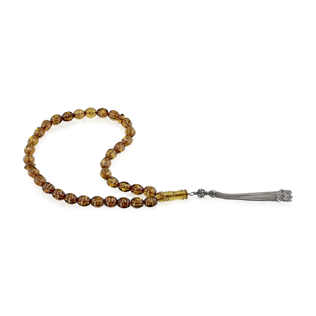 Caribbean Honey Amber 33 Beads Rosary Diamond Cut 4