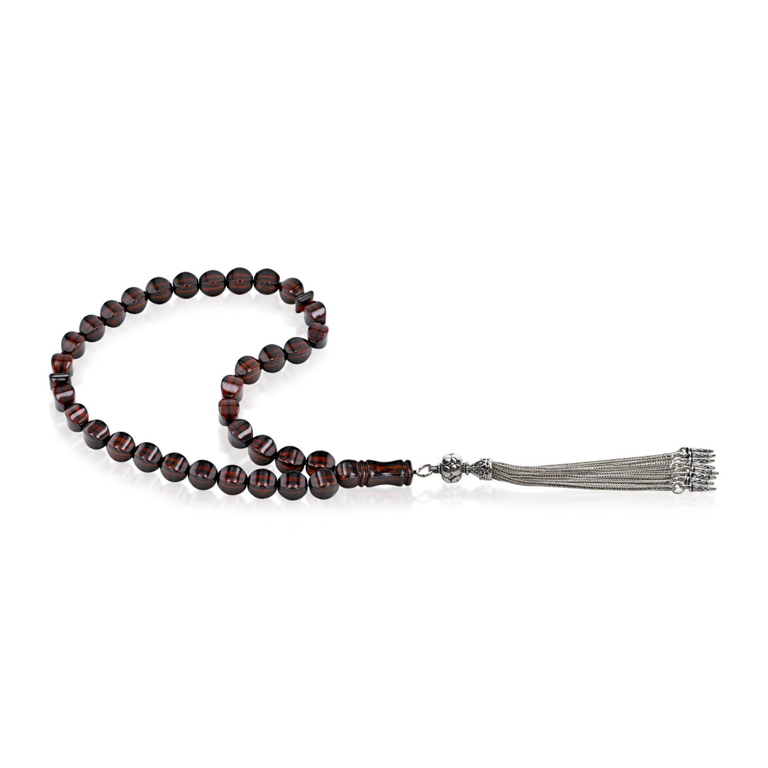 Caribbean Cherry Amber 33 Beads Rosary Diamond Cut 3