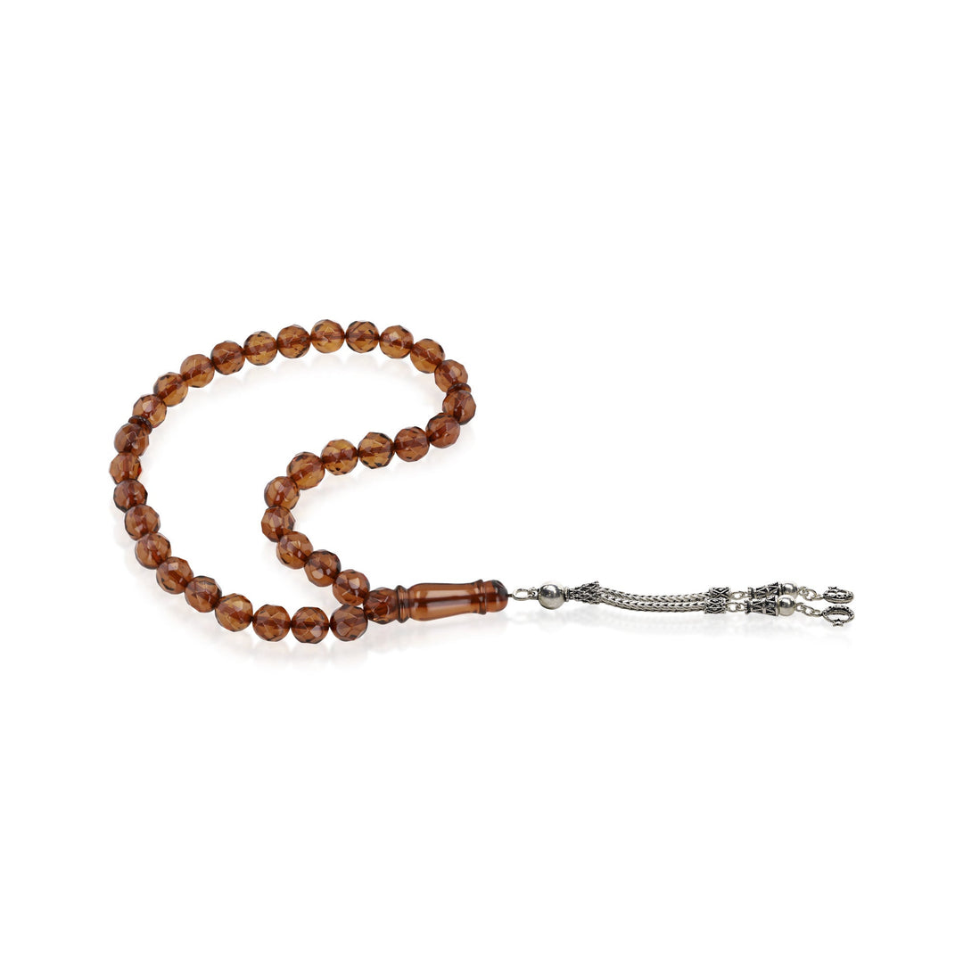 Baltic Honey Amber 33 Beads Rosary Round Cut Faceted 1