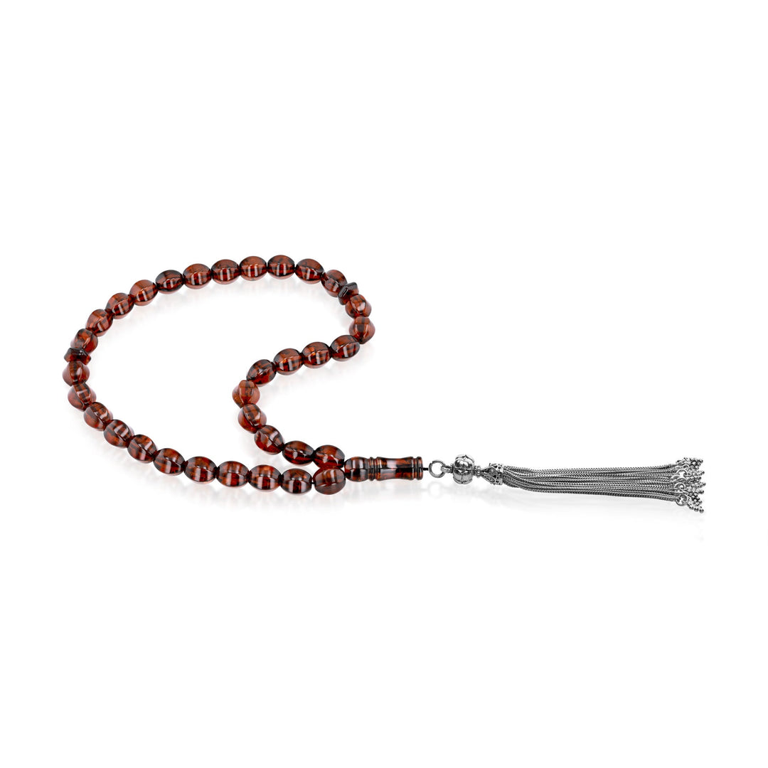 Caribbean Cherry Amber 33 Beads Rosary Diamond Cut 4