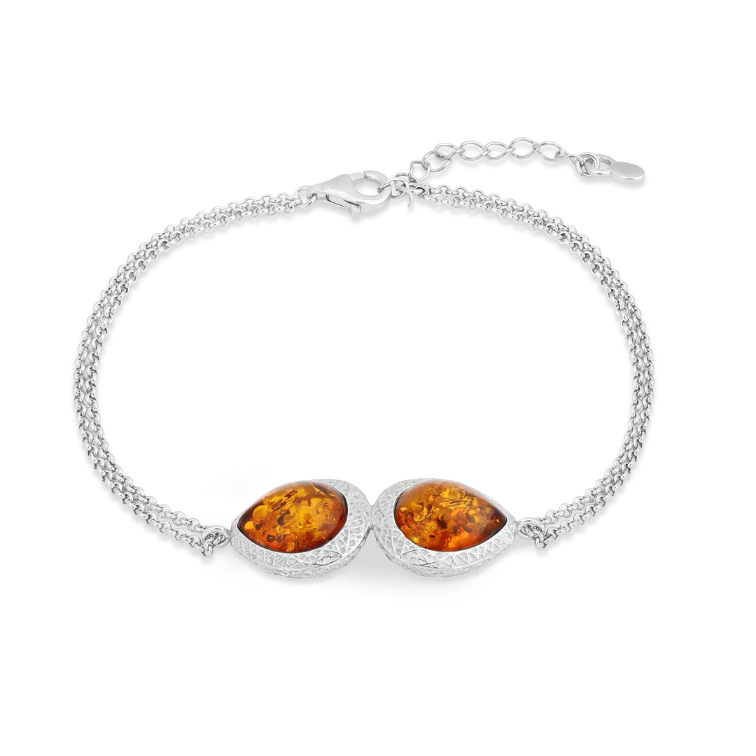 Silver Web Honey Bracelet