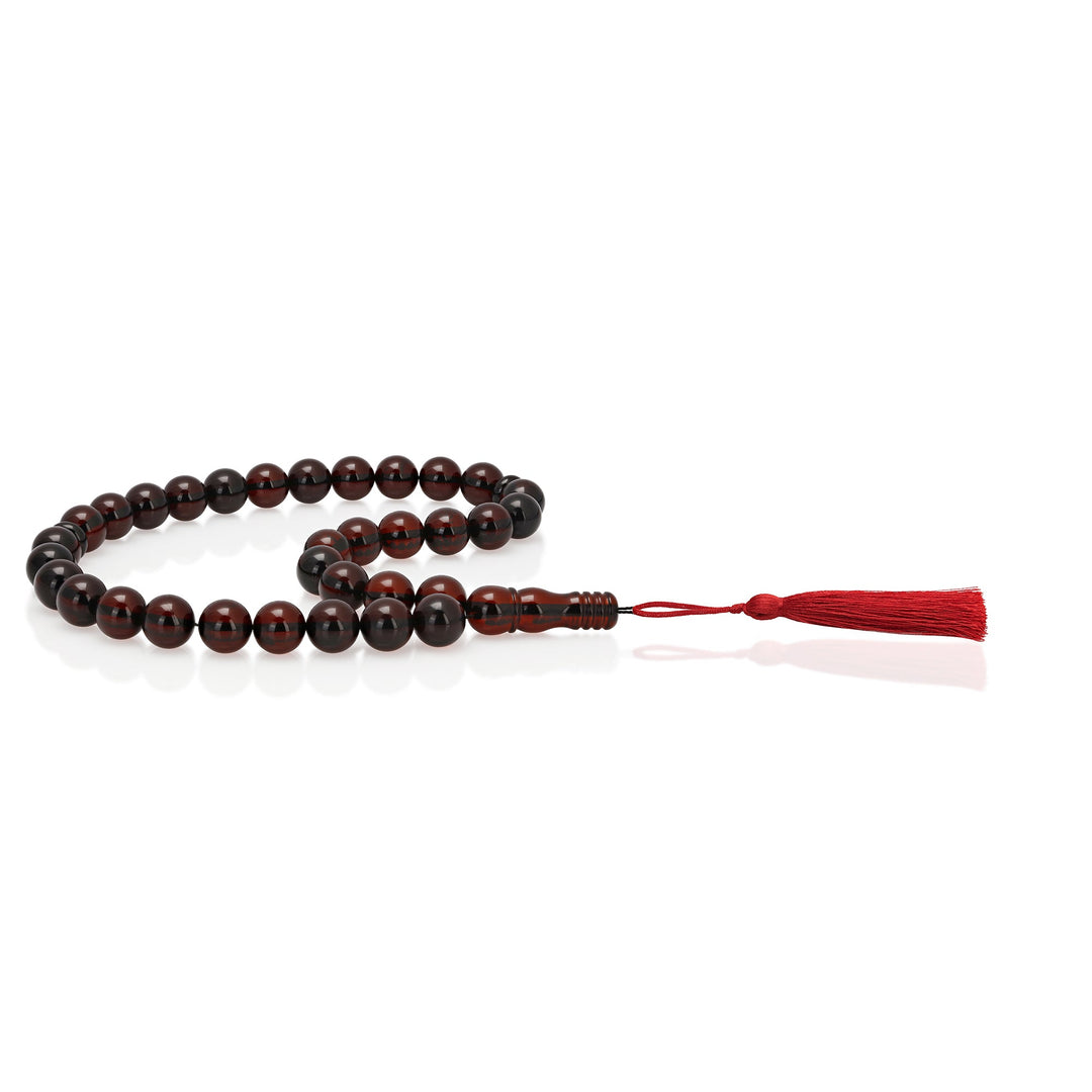 Baltic Cherry Amber 33 Beads Rosary Round Cut 1