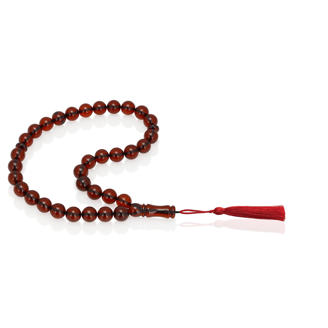 Baltic Cherry Amber 33 Beads Rosary Round Cut 2