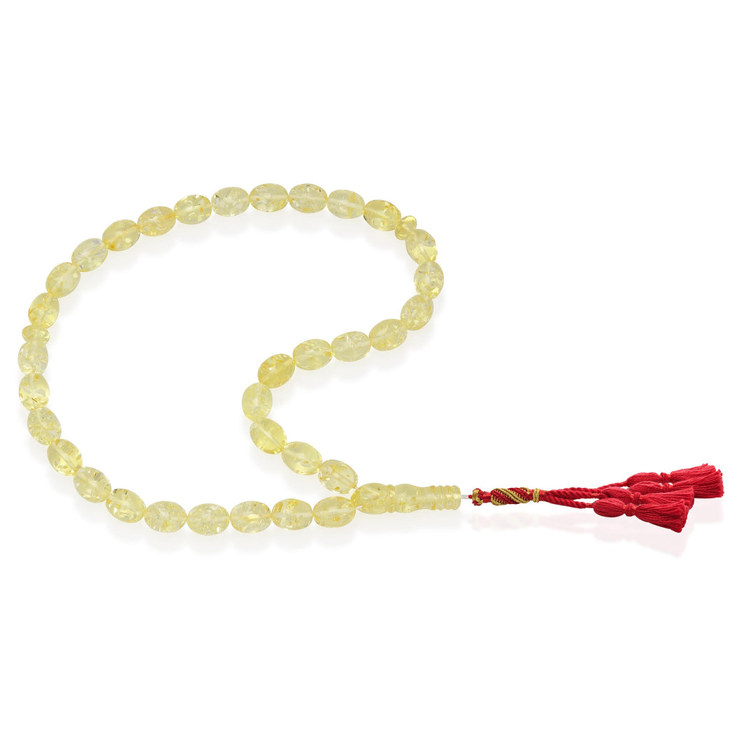Baltic Lemon Amber 33 Beads Rosary Olive Cut