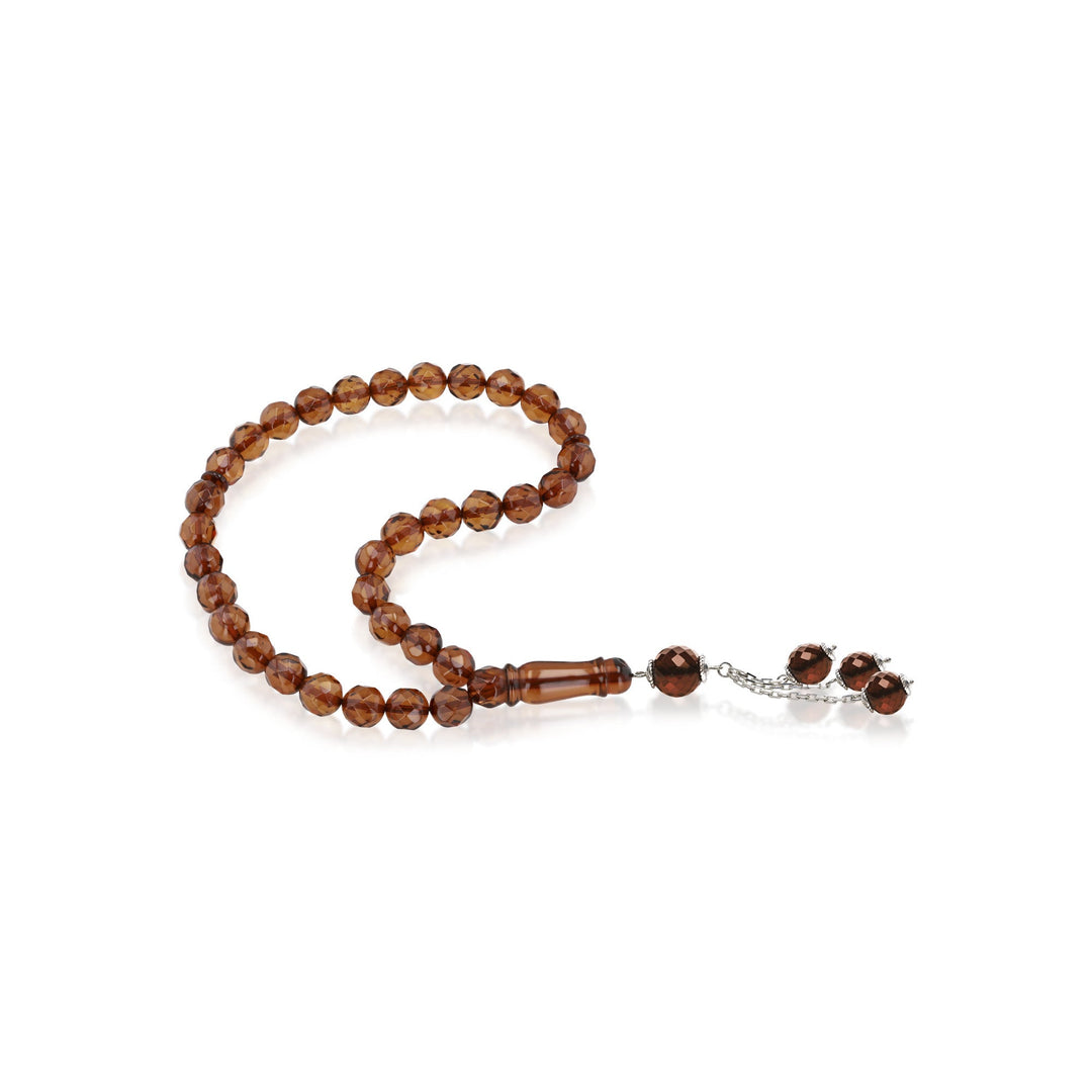 Baltic Honey Amber 33 Beads Rosary Round Cut Faceted 1