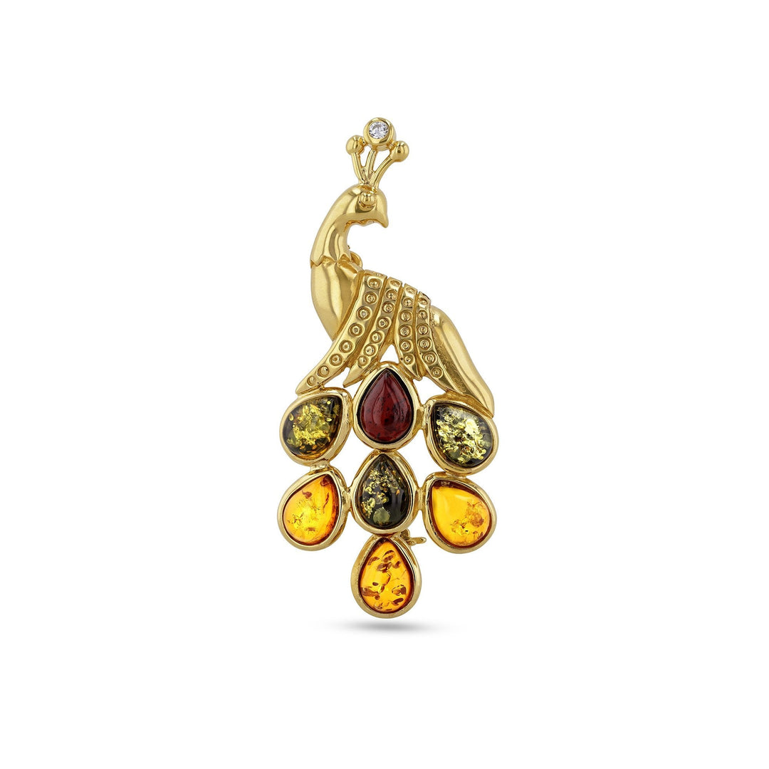 Peacock Harlequin Brooch - Koraba