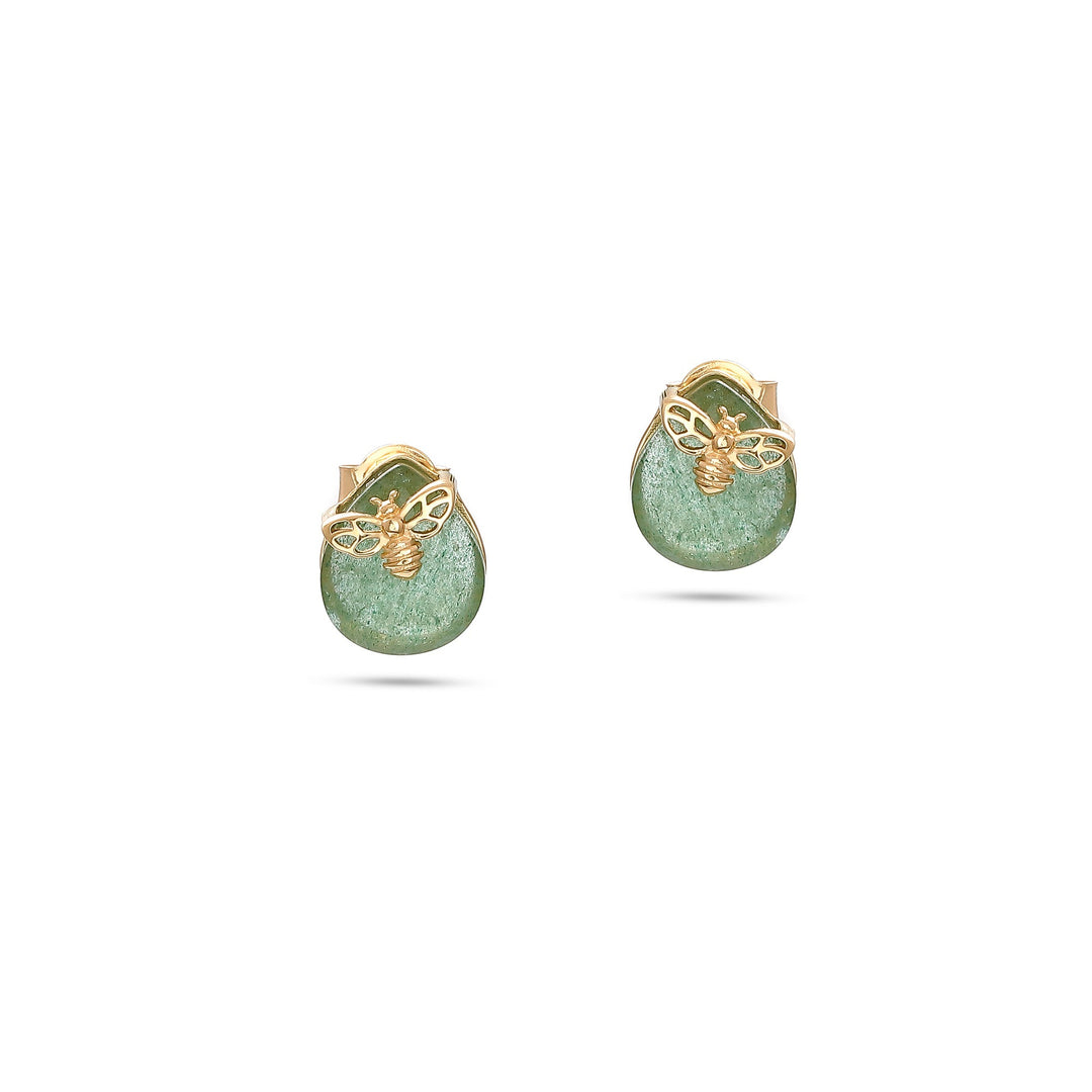 Kolczyki Queen Bee Quartz Green